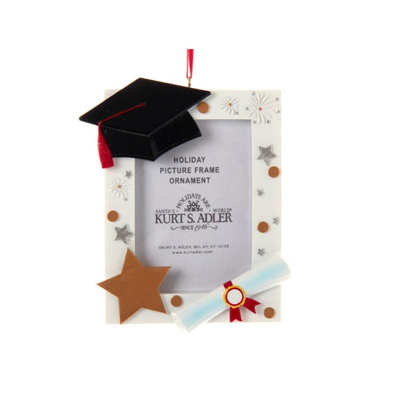 KSA Club Pack of 12 Graduation Picture Frame Christmas Ornaments 4"